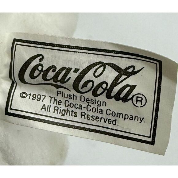 1997 Collectible Coca Cola Polar Bear In A Baseball Cap Bean Bag Plush No. 0111 - Picture 6 of 6